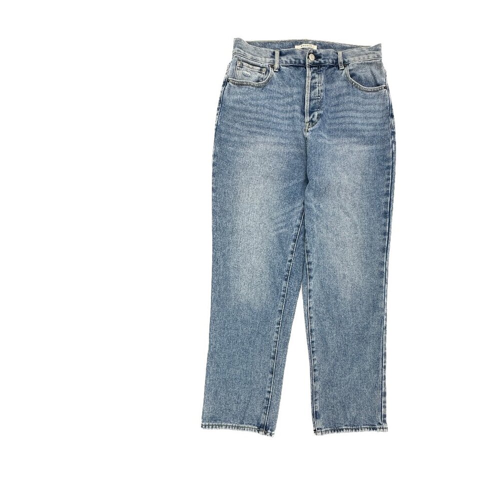 PacSun Straight Jeans Womens 30‎ Blue High Rise Button Fly Distressed Denim